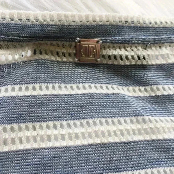 Ivanka Trump Blue and White Striped Ruffle Sleeve - Picture 6 of 8